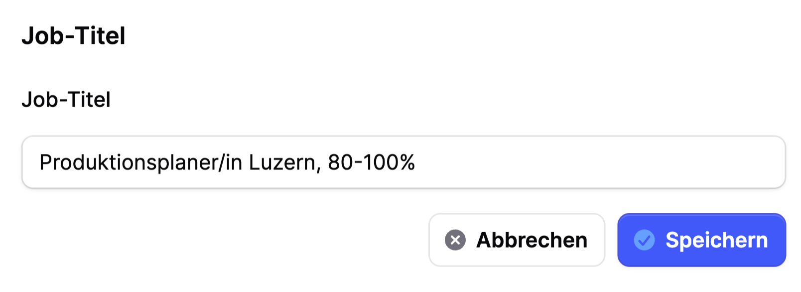 editor in the Jobmaps dashboard for editing the job title with a text input field and Save button