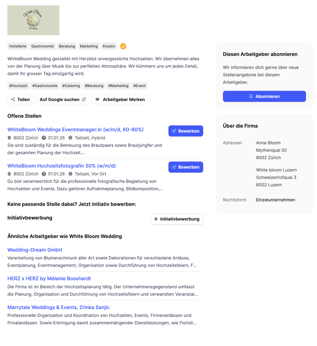 Jobmaps KMU Tool - unkomplizierte Schnellbewerbung