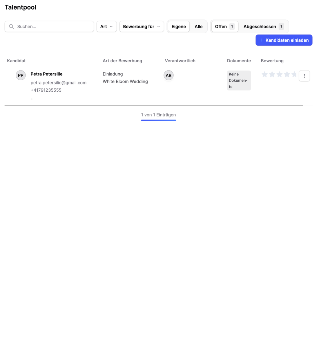 Jobmaps KMU Tool - Kandidatenpool für besseren Überblick