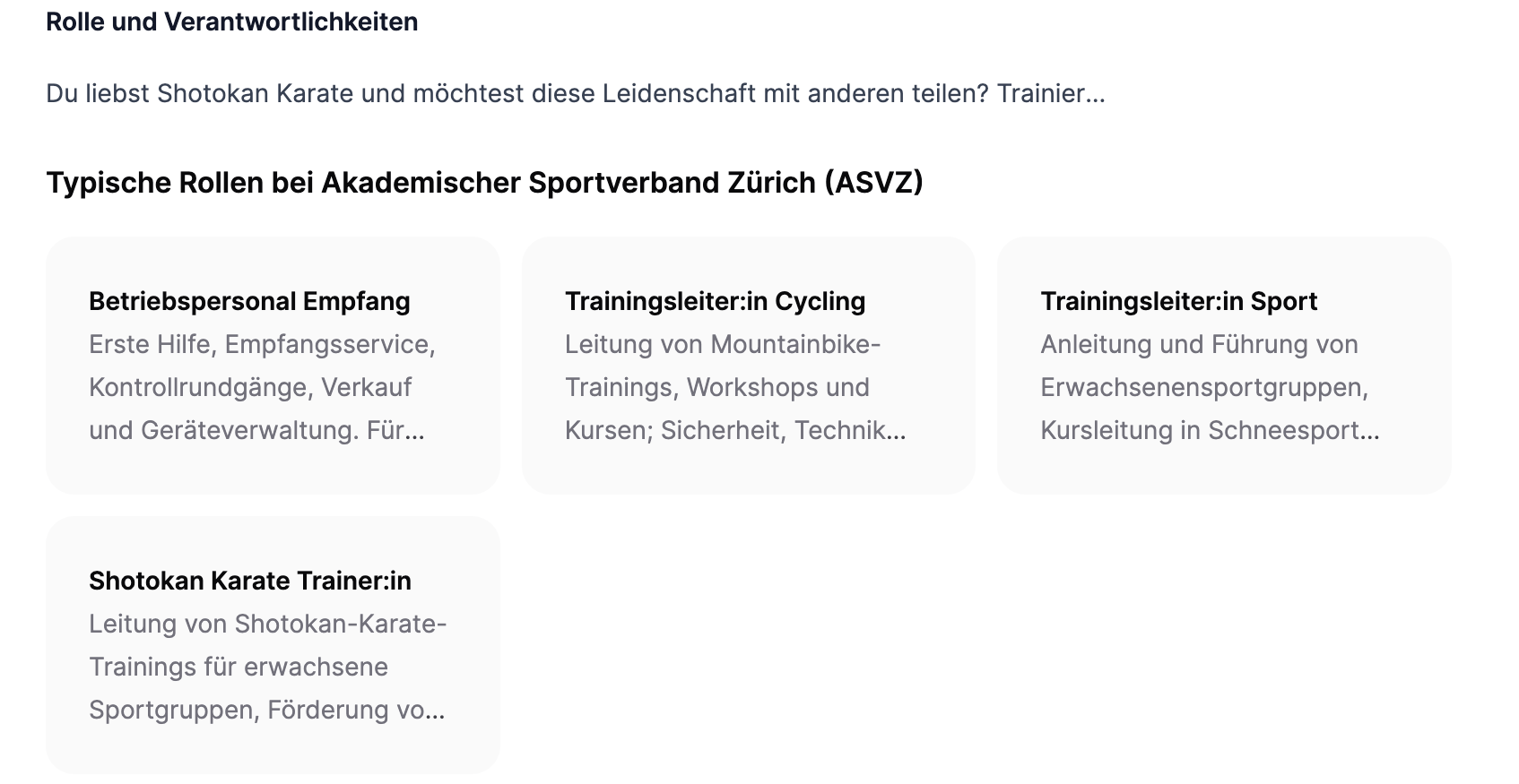 JobCluster für ähnliche Positionen für eine bessere Übersicht