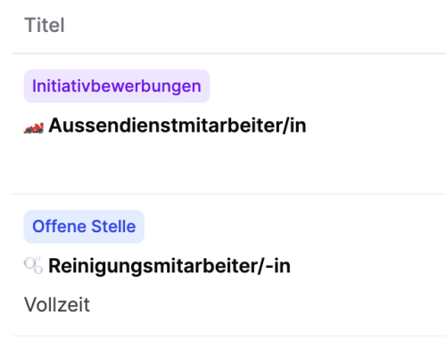 Offene Stelle und Initiativbewerbung