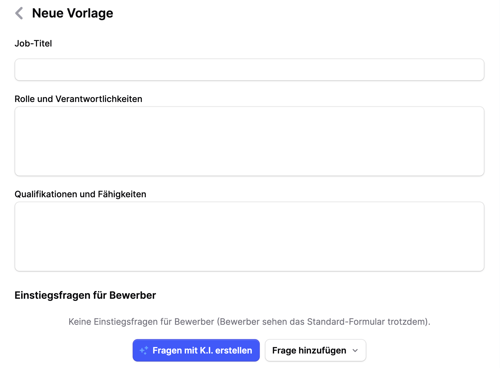 Jobbeschreib für Vorlage ausfüllen: JobTitel, Rolle, Benefits und Fähigkeiten