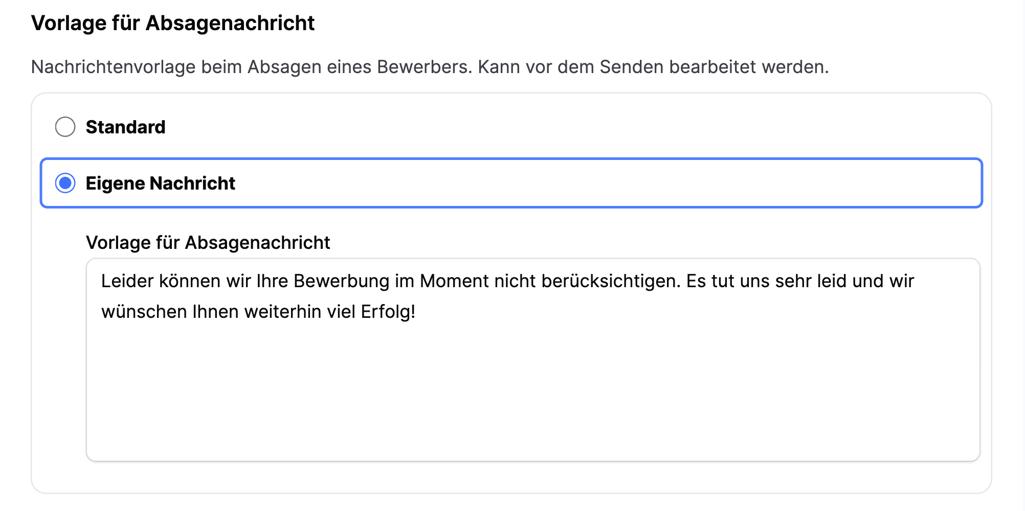 Jobmaps-Einstellungen mit ausgewählter Option 