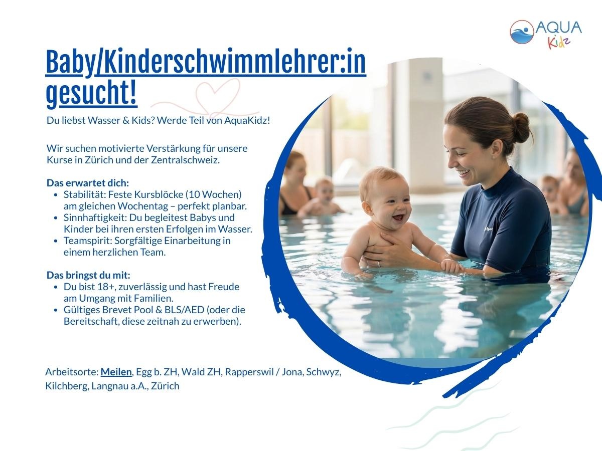 Dein Nebenjob mit Herz: Schwimmlehrer:in für Babys & Kinder (m/w/d)